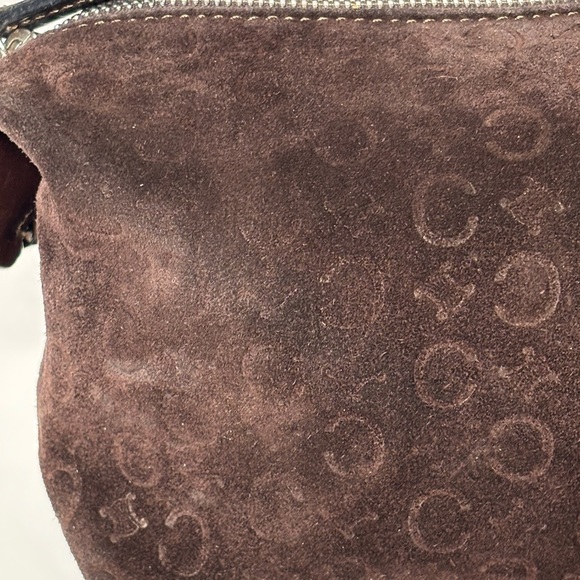 Céline Vintage Brown Suede Monogram Macadam Shoulder Bag - Picture 6 of 11